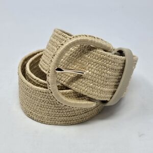 LP BLUE LINEA PELLE NATURAL WOVEN ADJUSTABLE BELT WOMAN LARGE VACATION RESORT